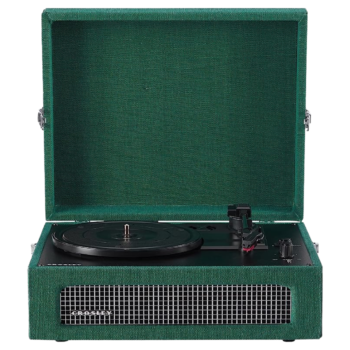 Jade green record player.