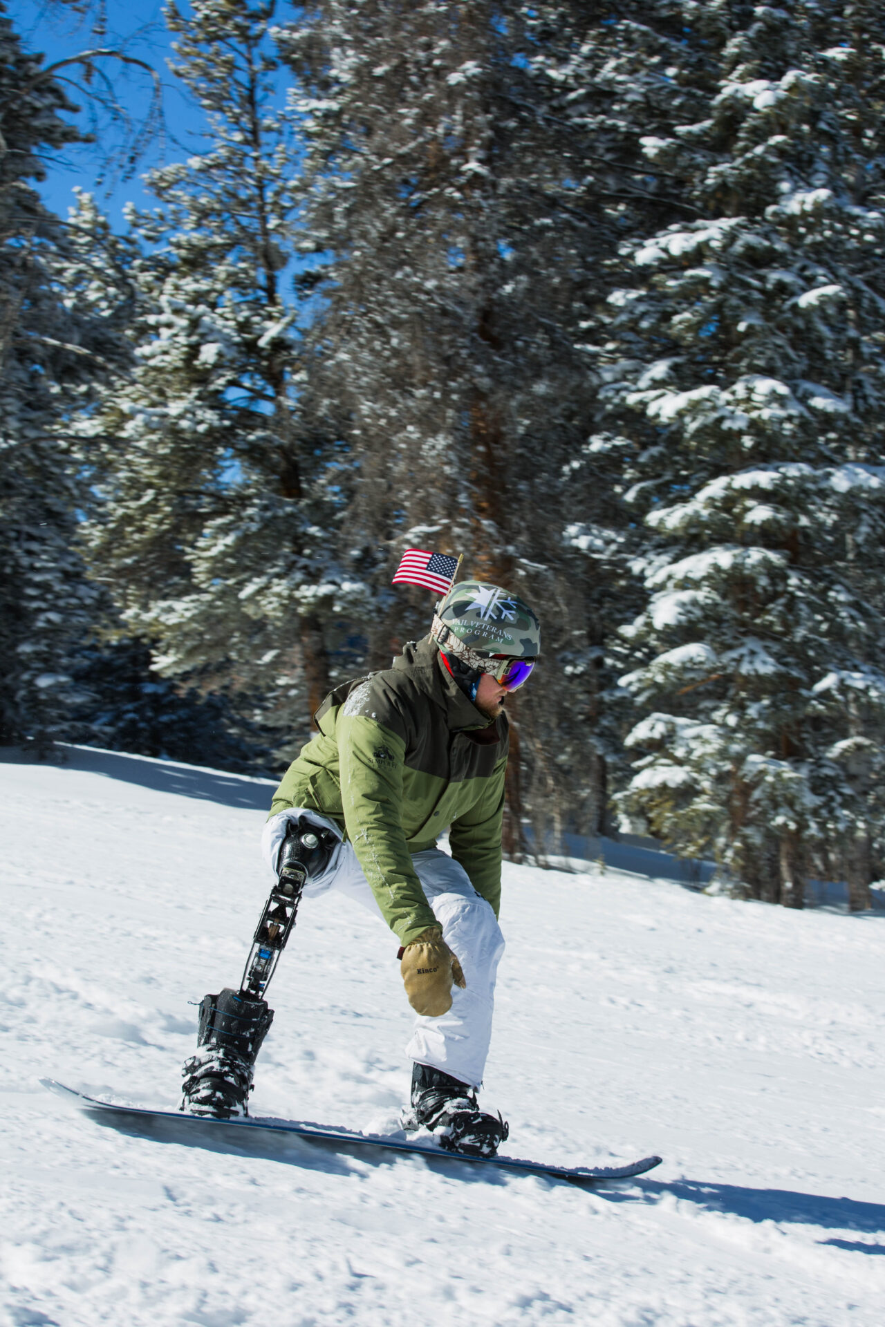 vail veterans program - snowboarder